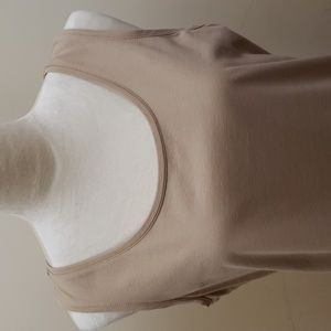Women's Liz Claiborne Beige Sleeveless Nylon/Spandex Camisole Shirt, Size Large